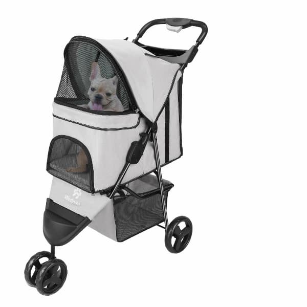 3-wheel foldable luxury pet stroller for dogs and cats