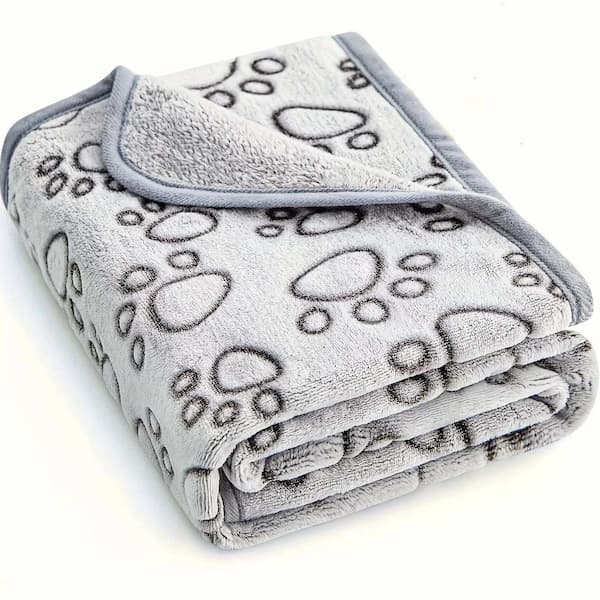 soft grey plush pet blanket designed for warmth and comfort for dogs and cats