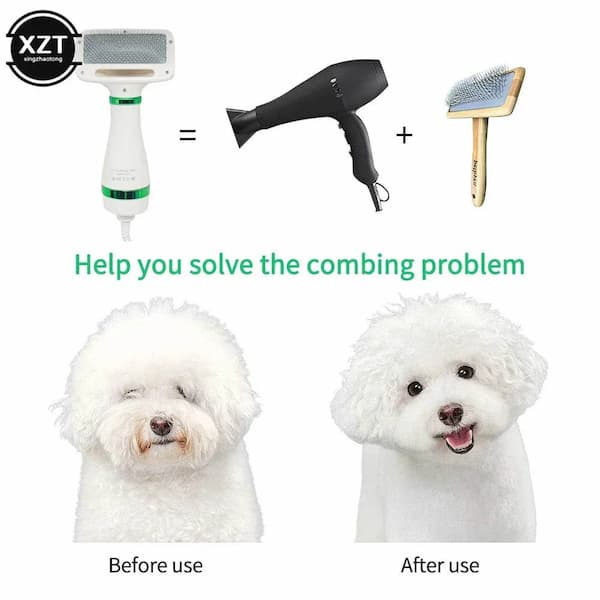 cat grooming dryer with brush attachment
