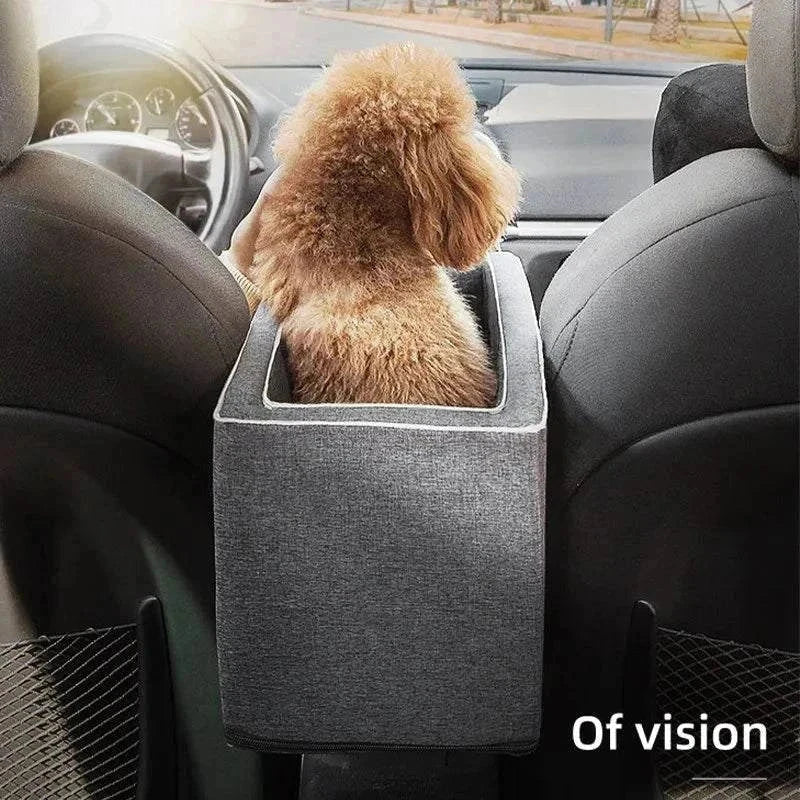 Portable dog car seat bed for small pets, ensuring safety and comfort while traveling.