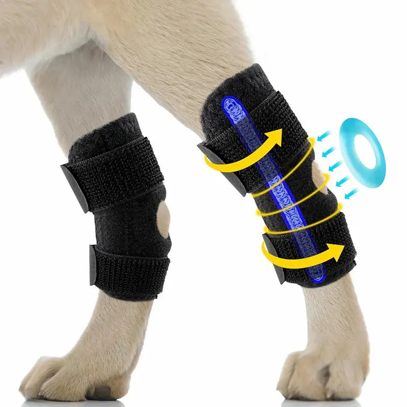 "Dog leg comfort pads for active pets - breathable support accessories"
