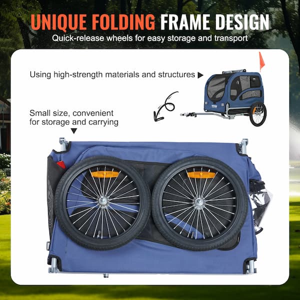 Collapsible pet bike carrier for dogs up to 100 lbs