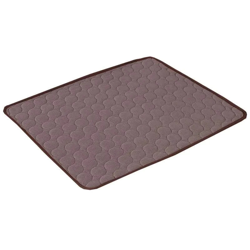 Durable cooling mat for small and large dogs, featuring non-toxic materials, ideal for summer use as a bed, blanket, or sofa accessory.