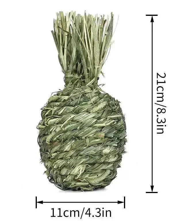 Natural grass chew toys for rabbits, guinea pigs, hamsters, and chinchillas – safe molar toys for small pets.