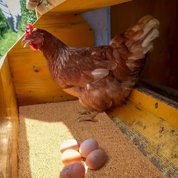 natural chicken nesting box liner mat for chicken coop egg laying nest box with hen and eggs
