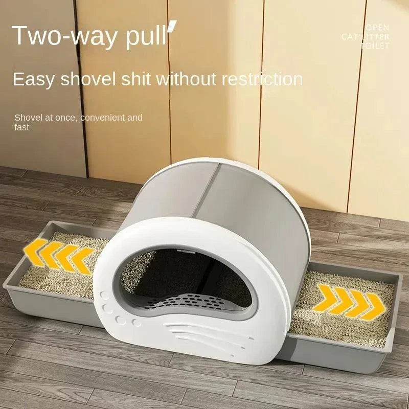 Fully Enclosed Drawer-Type Cat Litter Box | Anti-Splash & Odor Insulated Extra-Large Bathroom