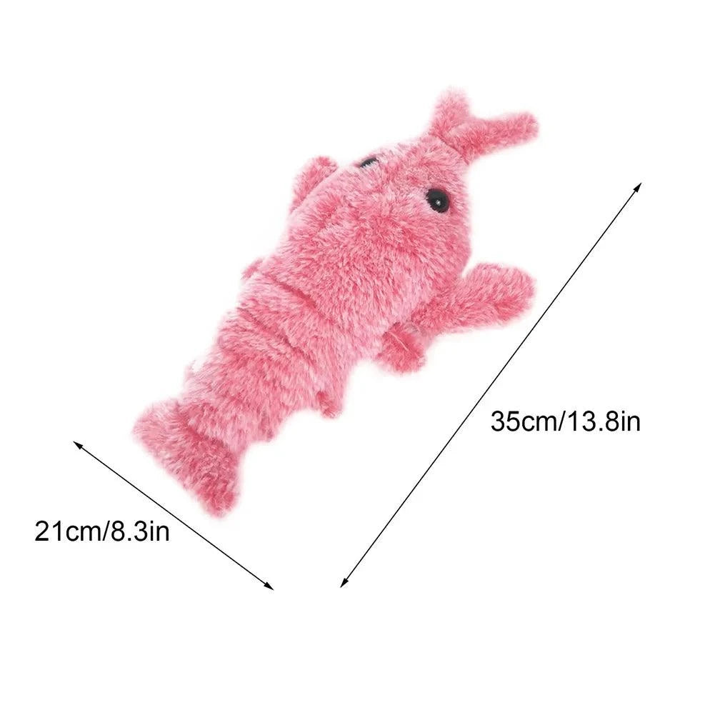 Electric simulation lobster cat toy, USB rechargeable, plush jumping toy for interactive play and entertainment