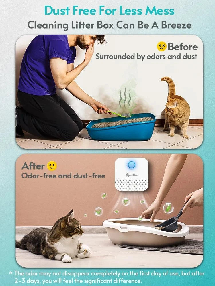 DownyPaws 4000mAh Smart Cat Odor Purifier – Rechargeable Litter Box Deodorizer and Air Cleaner for Cats and Dogs. Advanced Pet Odor Neutralizer.






