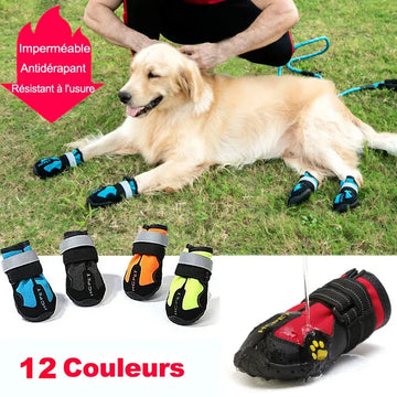 4pcs set of waterproof pet shoes