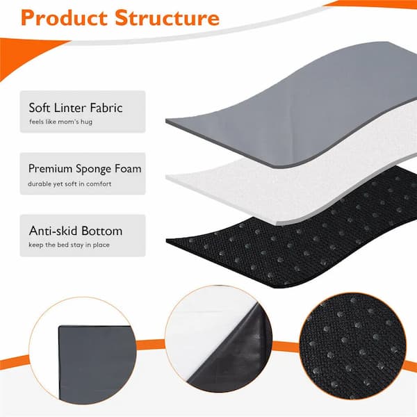 orthopedic support dog bed large dog washable waterproof grey mattress