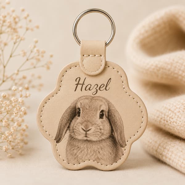 Personalised Pet Photo Paw Keychain | Engraved Pet Keepsake