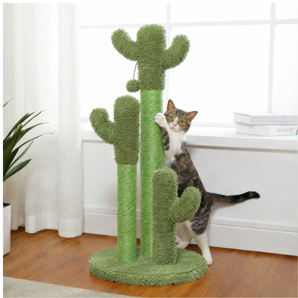 cactus cat scratching post for indoor cats with sisal rope