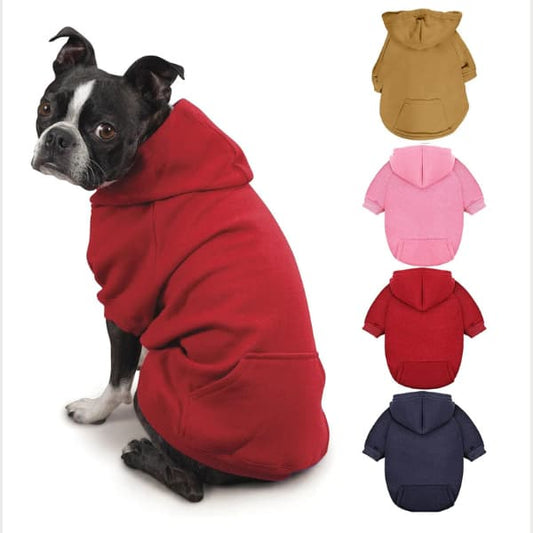 small dog wearing cozy hoodie sweatshirt for warmth and comfort