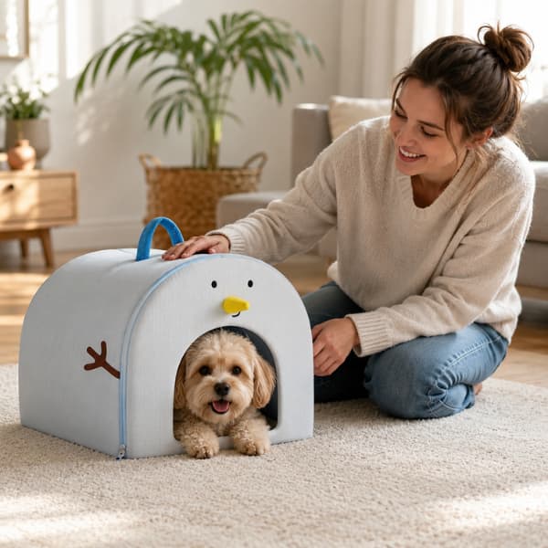 Portable Indoor Pet Cooling House with Ice Packs | Foldable Cooling Shelter for Cats & Small Dogs