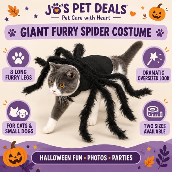 Benefits of the giant furry spider Halloween costume for cats and small dogs