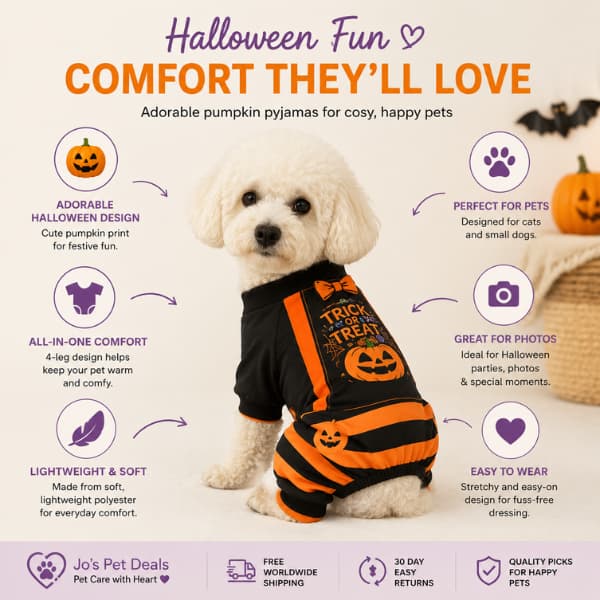 Halloween pumpkin dog pyjamas benefits for small dogs and cats