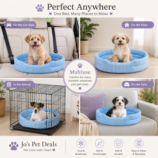 Ice Silk Cooling Pet Bed with Removable Washable Cover