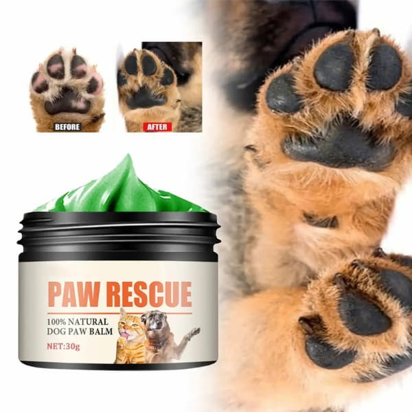 Natural dog paw balm moisturizer for dry cracked paw pads and paw protection