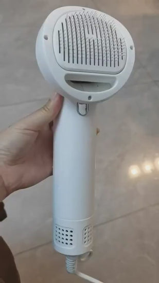 1.mp4 Smart pet hair dryer and grooming comb, designed for dogs and cats, offering silent, gentle drying and effective combing for stress-free grooming.