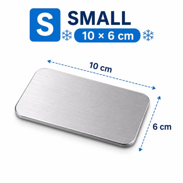 Small aluminium cooling plate for rabbits, guinea pigs and small pets measuring 10 x 6 cm