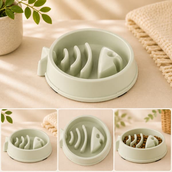 Premium sage green slow feeder bowl for dogs and puppies designed to support healthier digestion and slower calmer eating habits