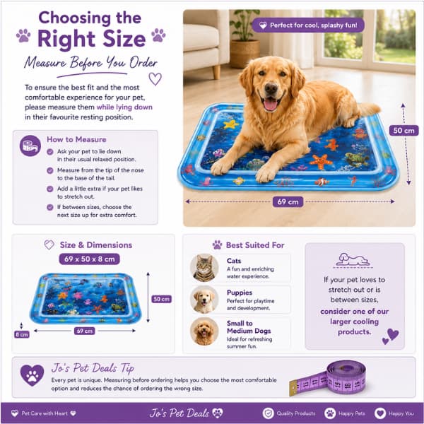 Sensory Water Play Mat for Dogs & Cats – Interactive Summer Splash Mat