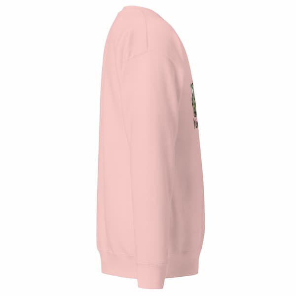 Merry Woofmas Christmas sweatshirt for dog lovers with festive paw print design and cozy fleece fabric.