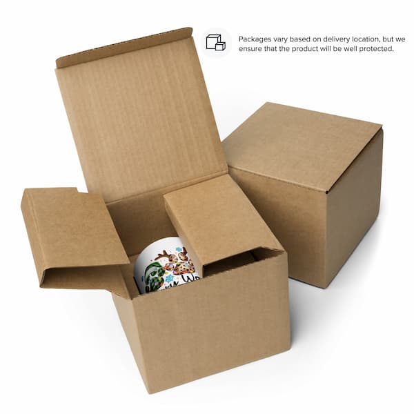 Open cardboard box with a product inside on a white background